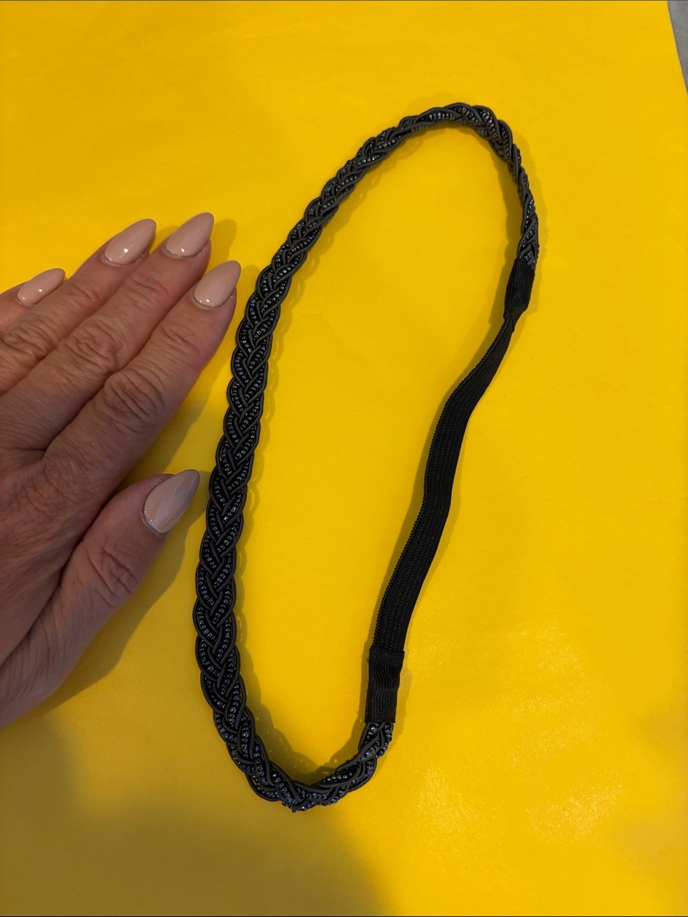 Black Braided Elastic Headband - Women Accessories
